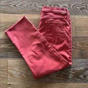 MOTHER stretch jeans. Washed out salmon frayed hem,size 34. Excellent condition
